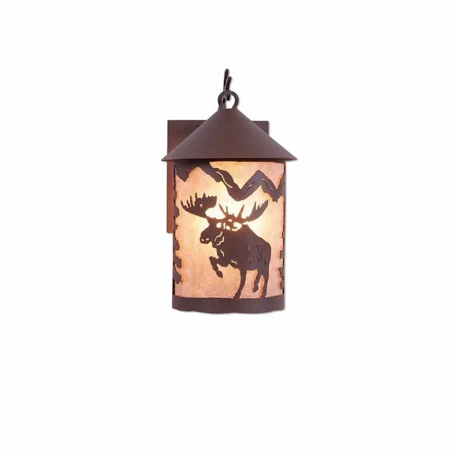 Cascade Lantern Alaska Moose Wall Sconce in Rustic Brown