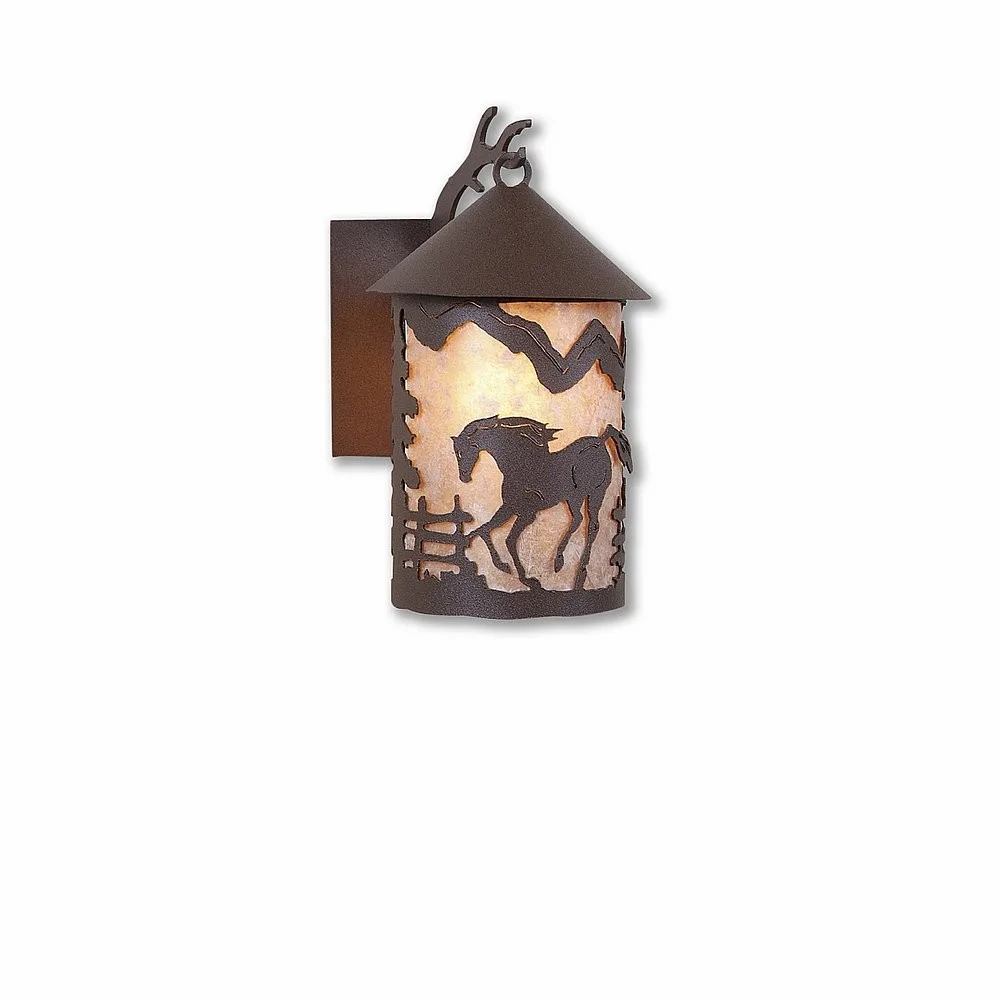Cascade Lantern-Mountain Horse One Light Wall Sconce in Rustic Brown