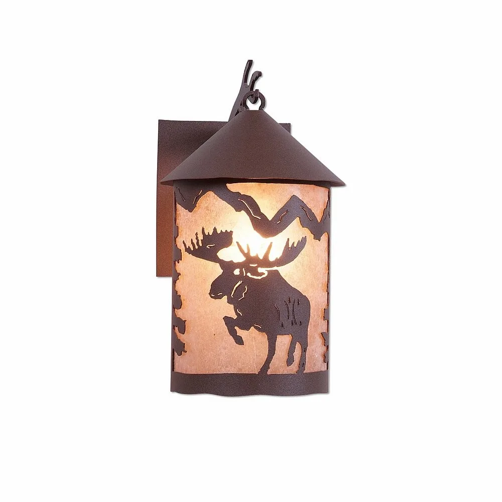 Cascade Lantern-Alaska Moose One Light Wall Sconce in Rustic Brown