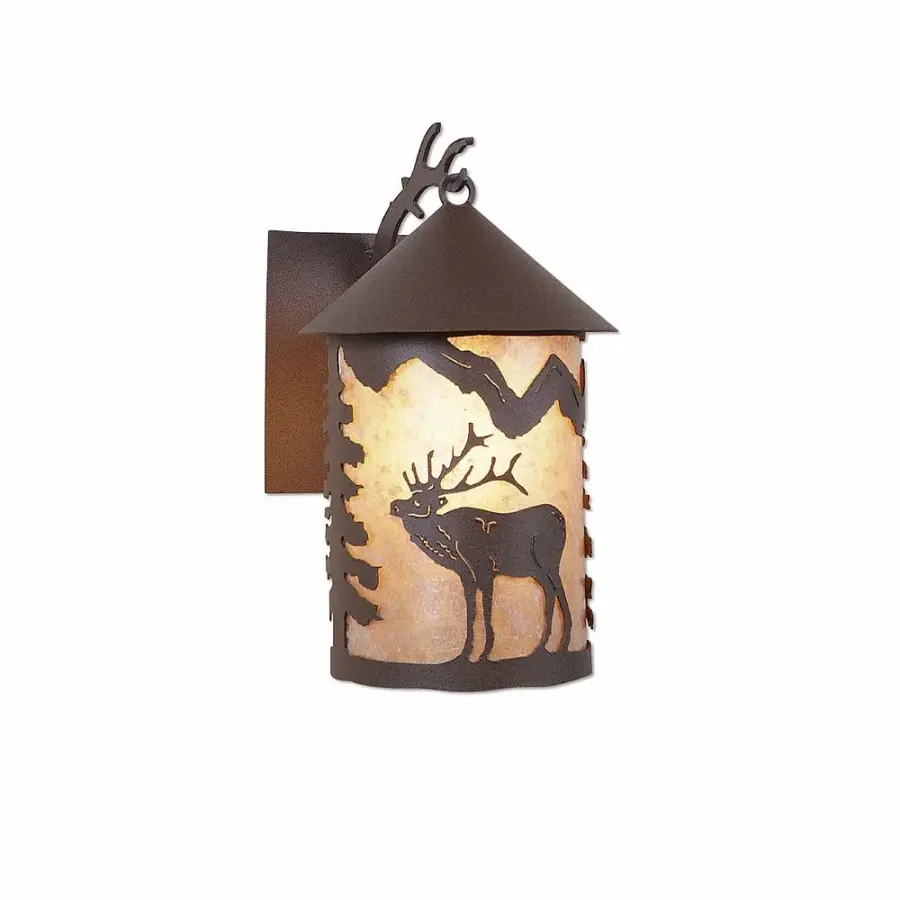 Cascade Lantern Mountain Elk Wall Sconce
