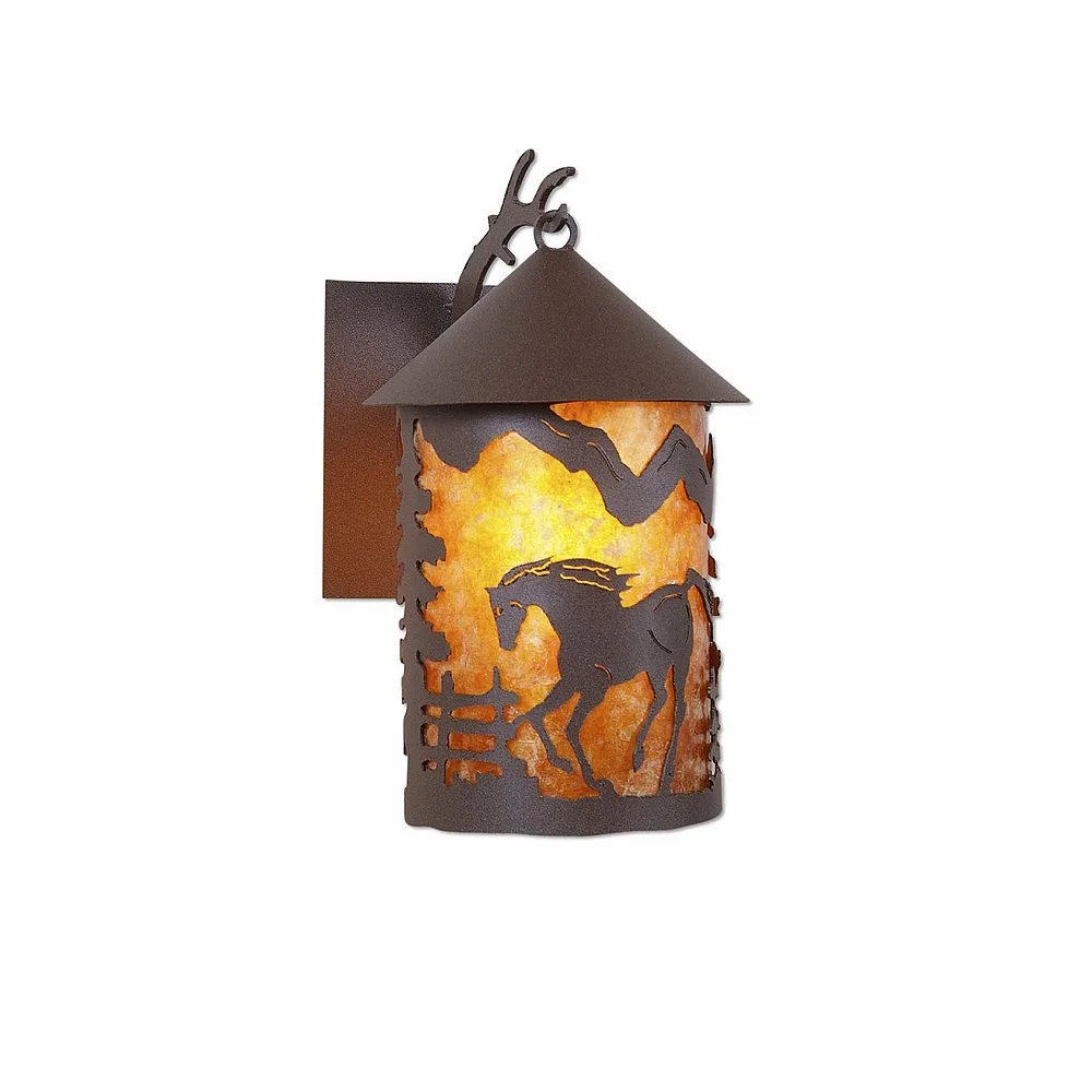 Cascade Lantern-Mountain Horse One Light Wall Sconce in Rustic Brown