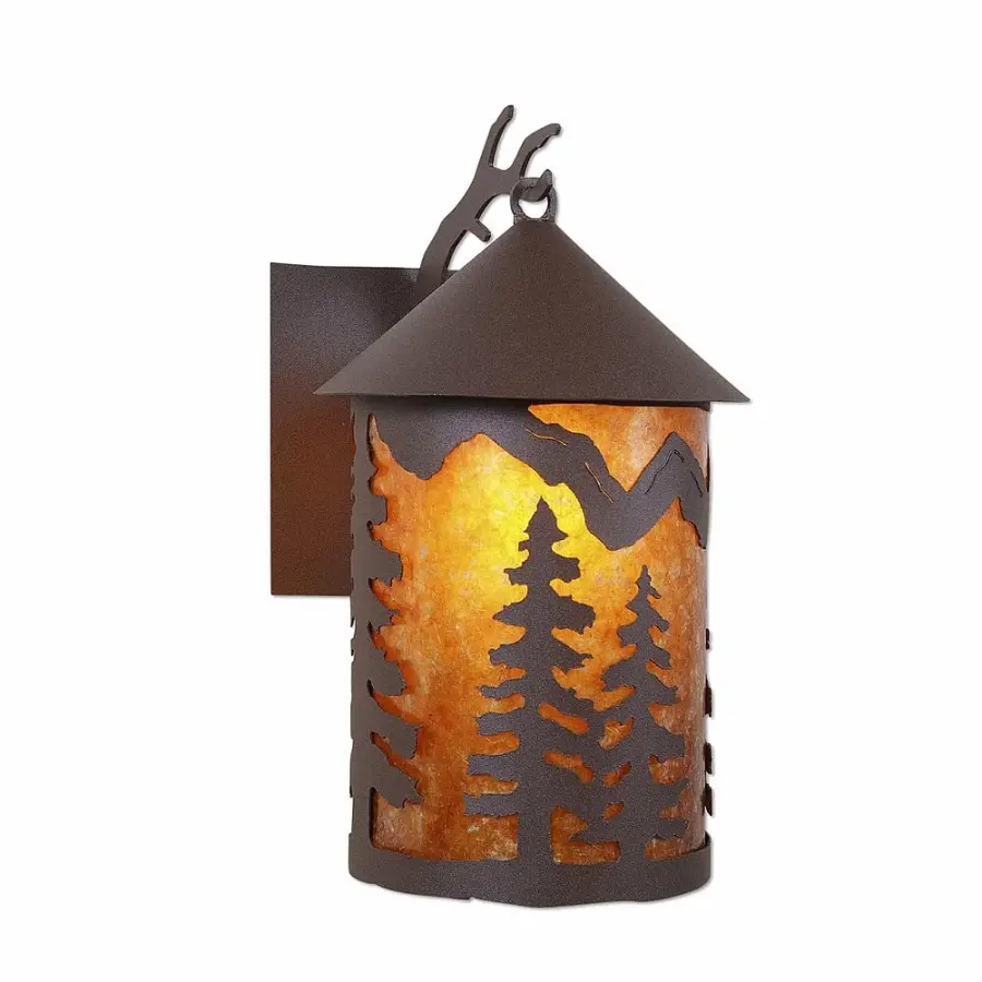 Cascade Lantern Spruce Tree One Light Wall Sconce in Rustic Brown