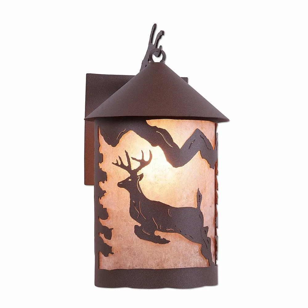 Cascade Lantern-Valley Deer One Light Wall Sconce in Rustic Brown