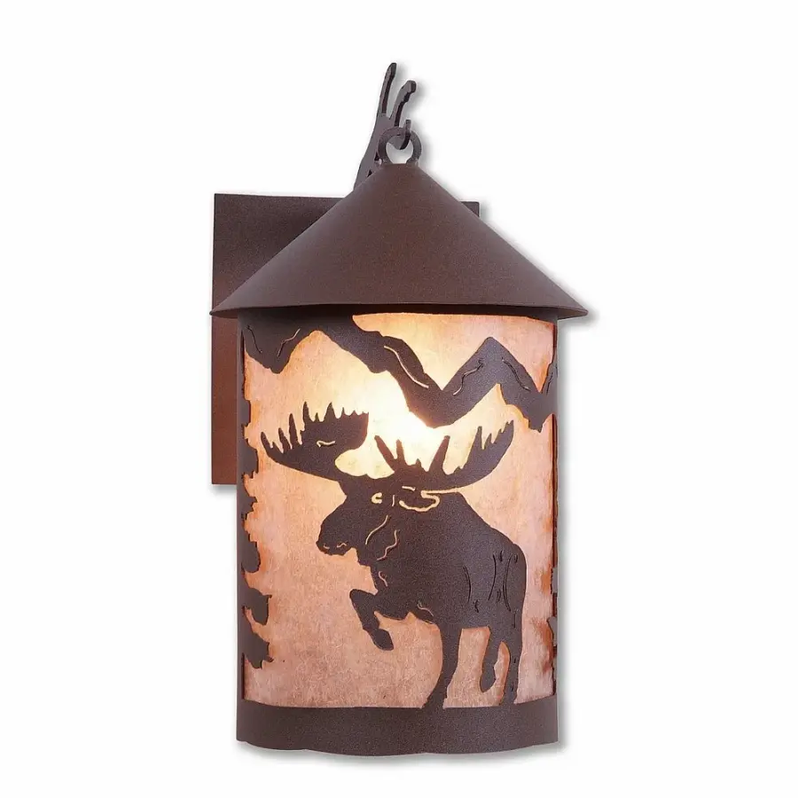 Cascade Lantern Alaska Moose Wall Sconce in Rustic Brown