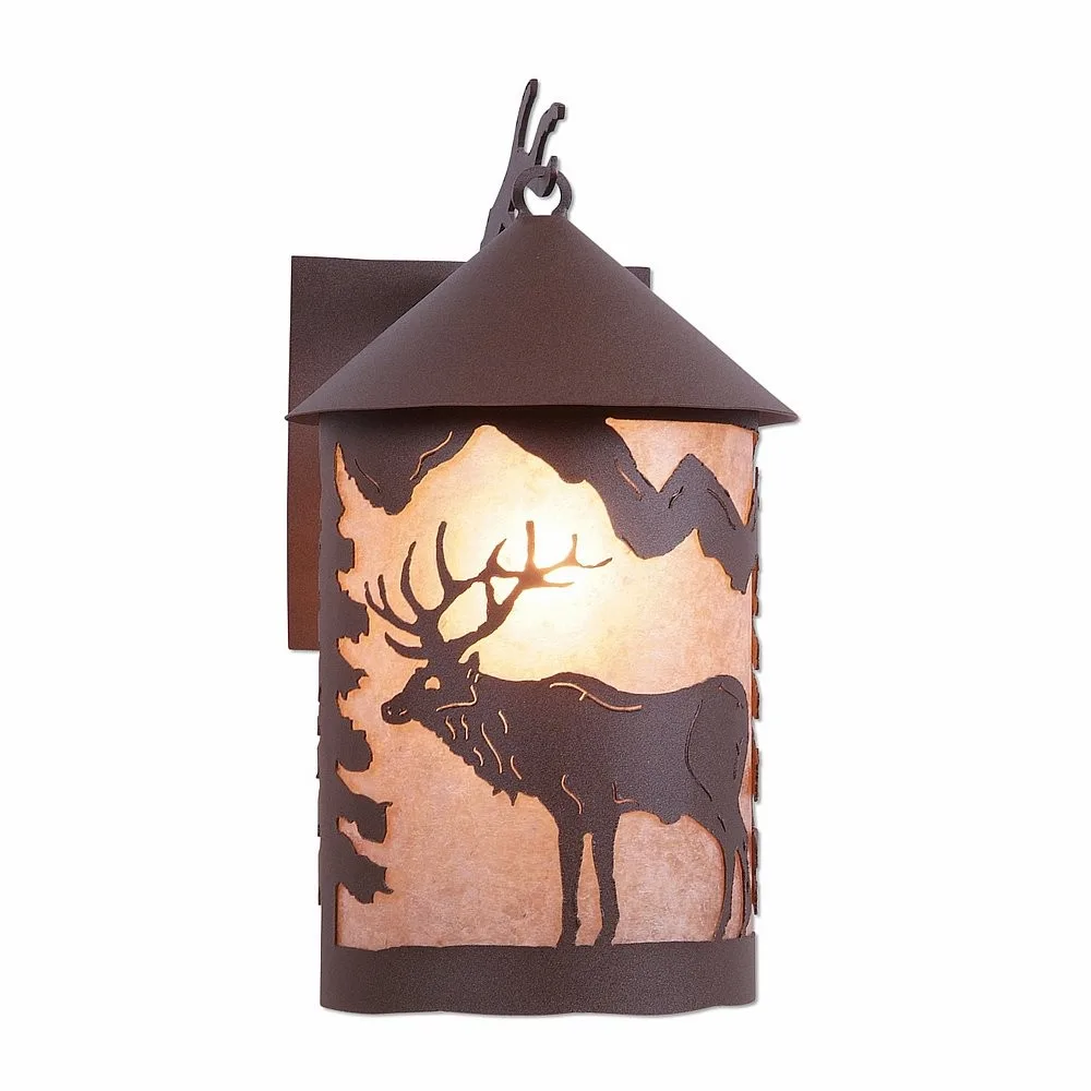 Cascade Lantern-Valley Elk One Light Wall Sconce in Rustic Brown
