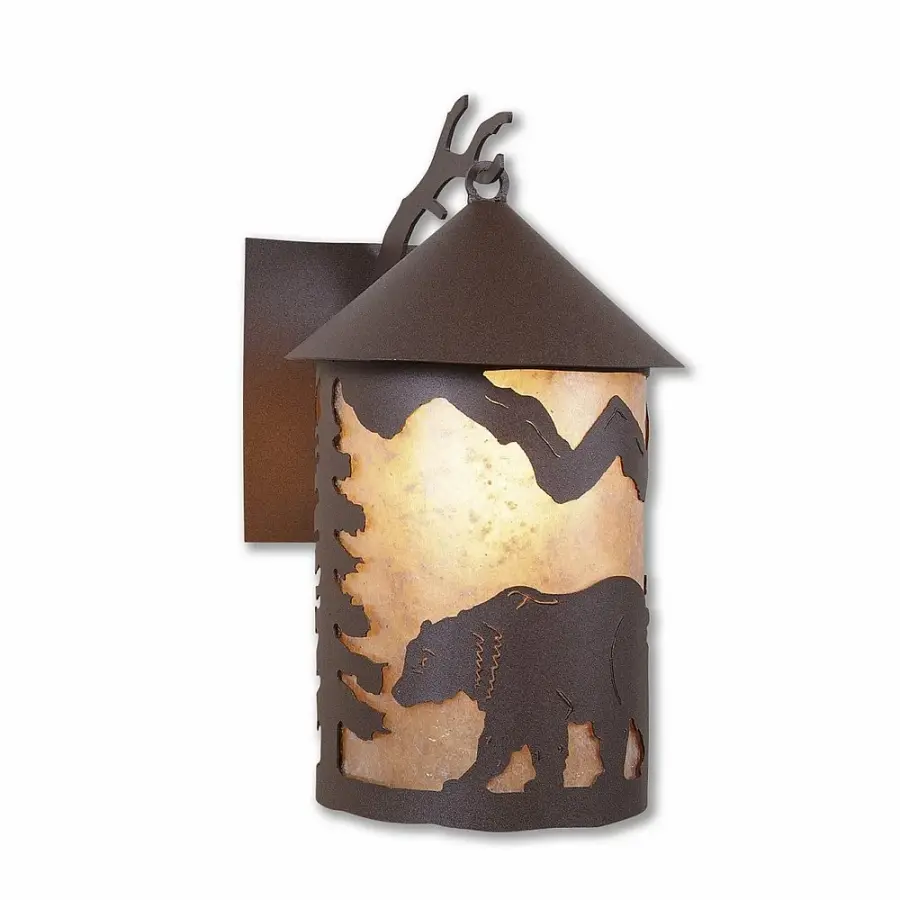 Cascade Lantern Mountain Bear Wall Sconce