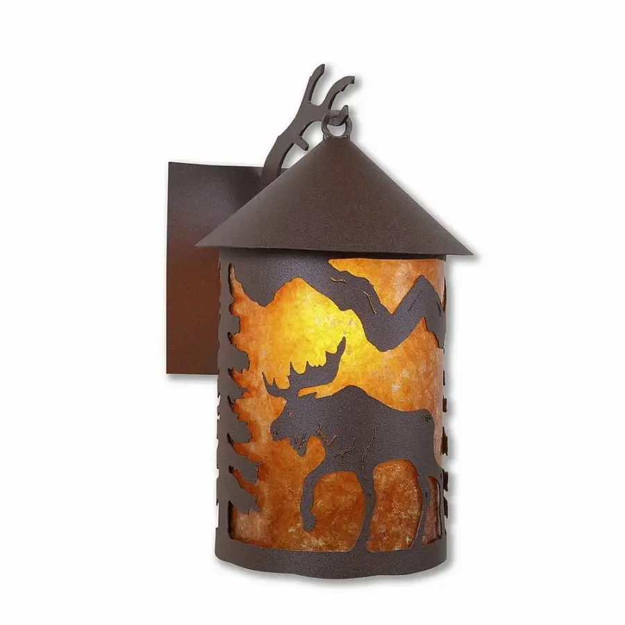 Cascade Lantern Mountain Moose Wall Sconce