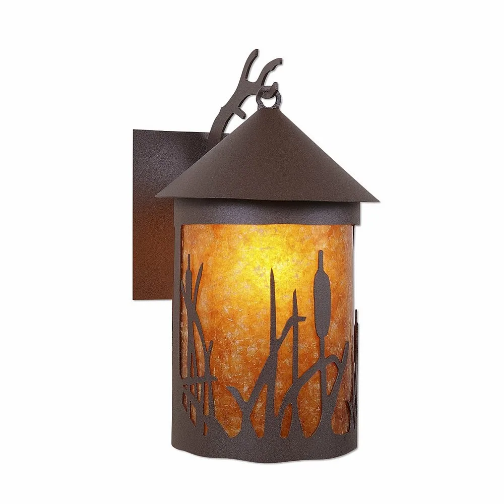 Cascade Lantern-Cattails One Light Wall Sconce in Rustic Brown