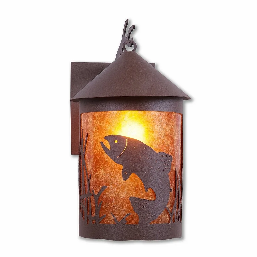 Cascade Lantern-Trout One Light Wall Sconce in Rustic Brown