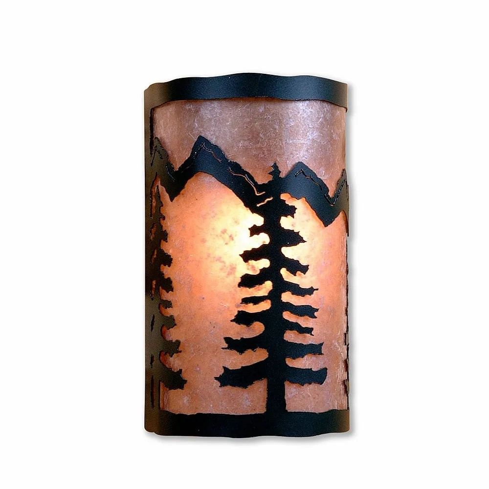 Cascade-Spruce Tree Forest Green One Light Wall Sconce in Forest Green