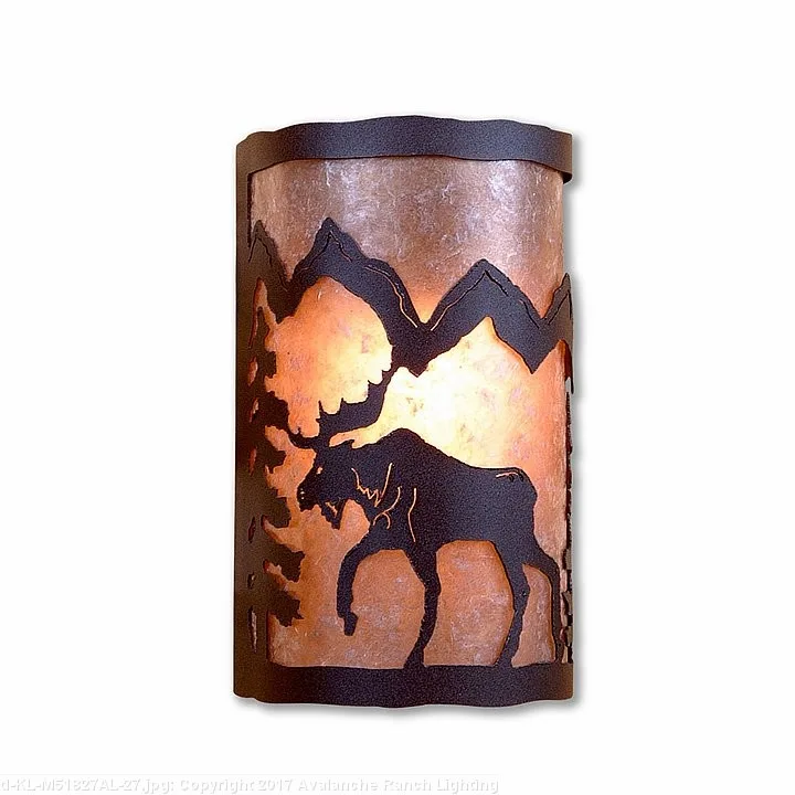 Cascade-Mountain Moose Rustic Brown One Light Wall Sconce in Rustic Brown
