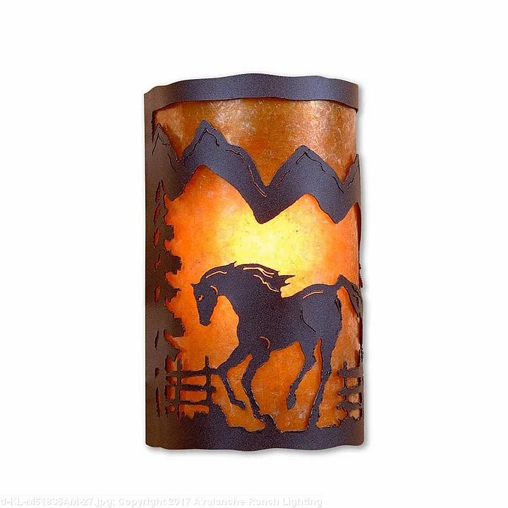 Cascade-Mountain Horse One Light Wall Sconce in Rustic Brown