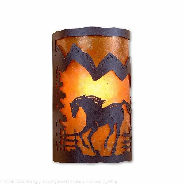 Cascade-Mountain Horse One Light Wall Sconce in Rustic Brown