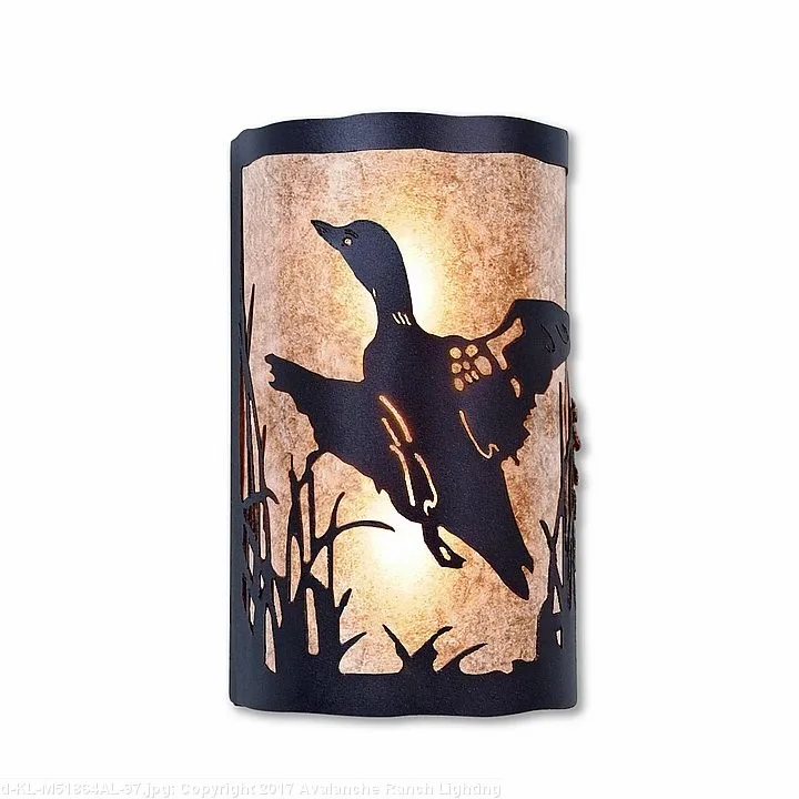 Cascade-Loon Black Iron One Light Wall Sconce in Black Iron