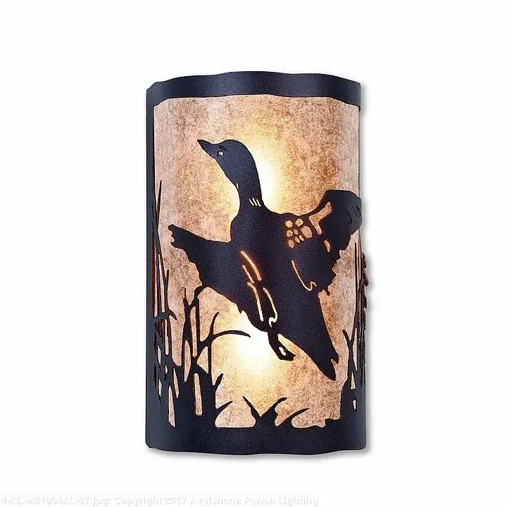Cascade Loon Black Iron One-Light Wall Sconce