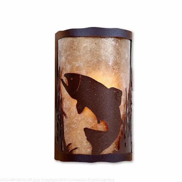 Cascade Trout Rustic Brown One-Light Wall Sconce