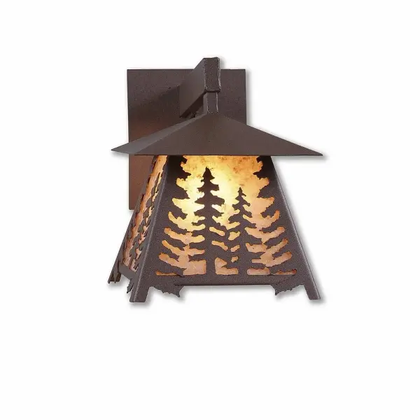 Smoky Mountain Spruce Tree One Light Wall Sconce in Rustic Brown