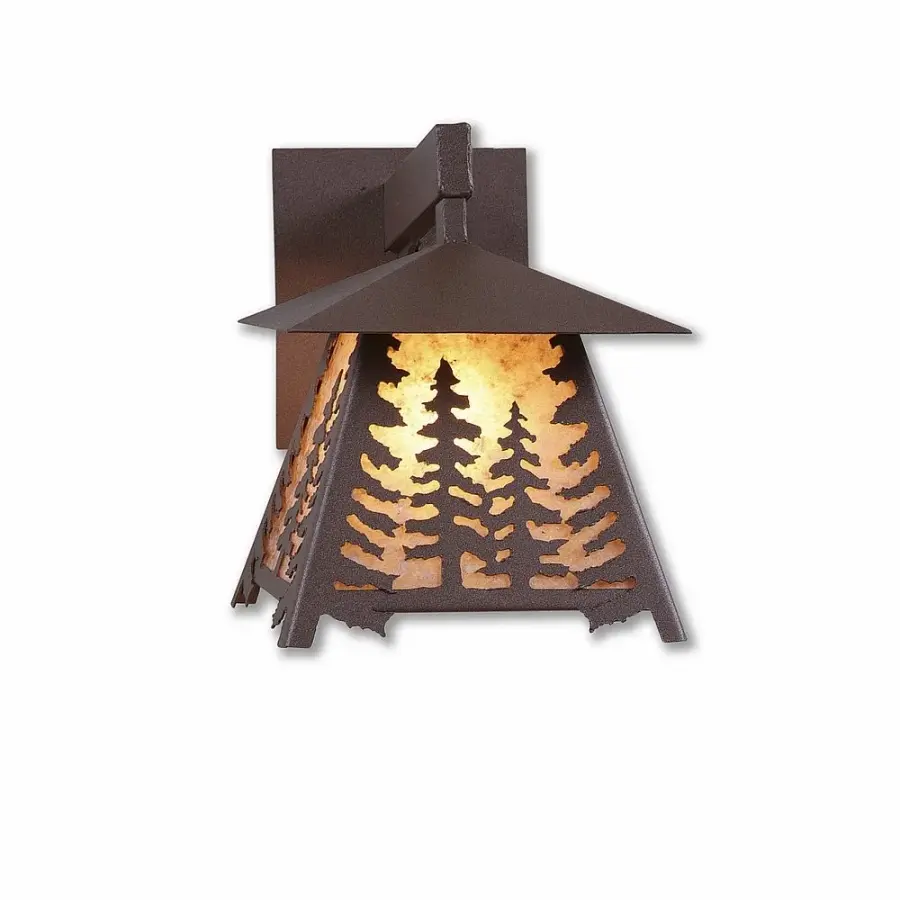 Smoky Mountain Spruce Tree One Light Wall Sconce in Rustic Brown
