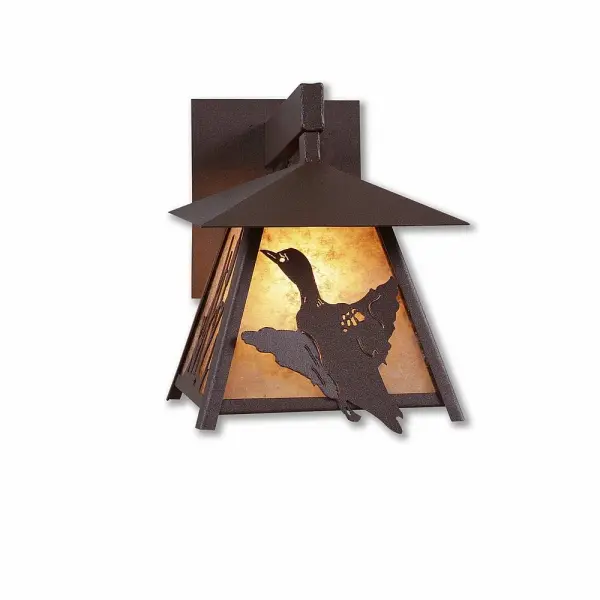 Smoky Mountain Loon One Light Wall Sconce in Rustic Brown