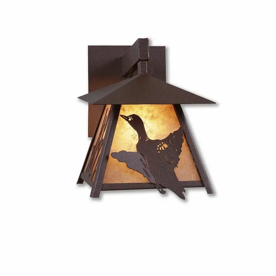 Smoky Mountain Loon One Light Wall Sconce in Rustic Brown