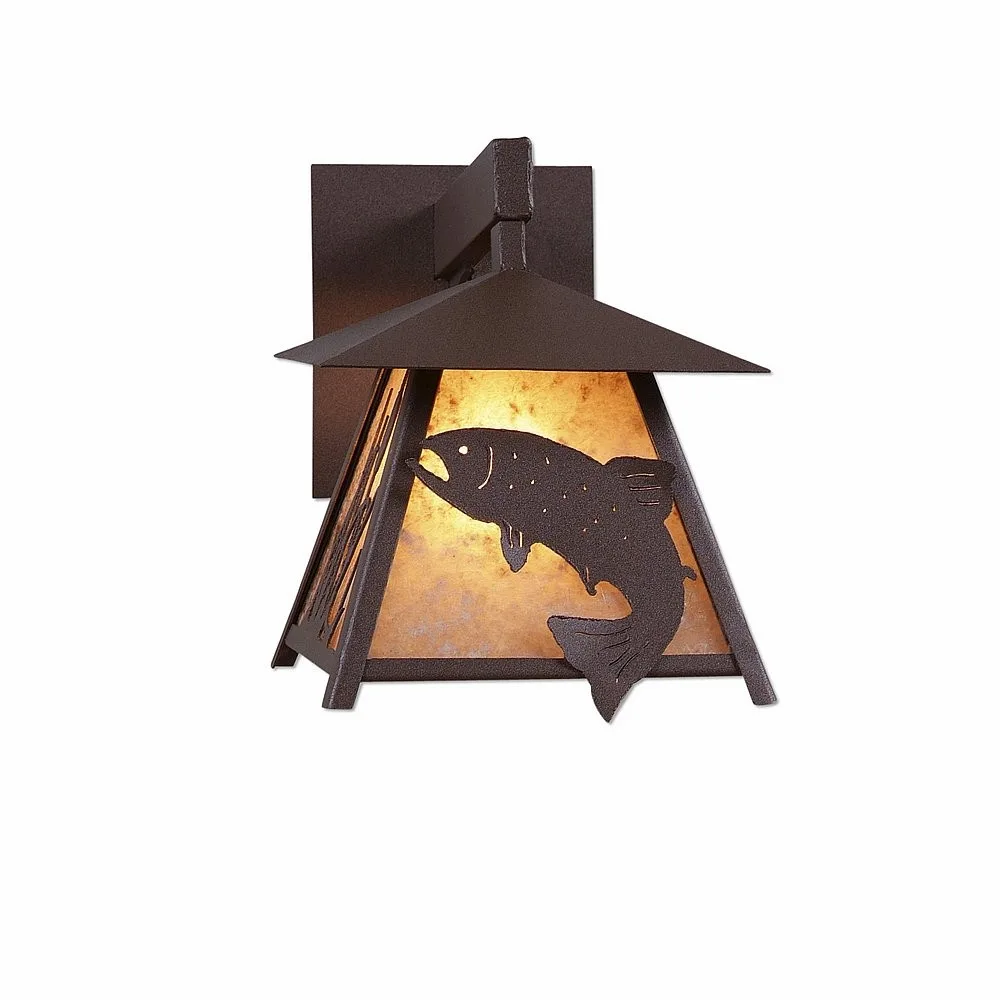 Smoky Mountain-Trout One Light Wall Sconce in Rustic Brown