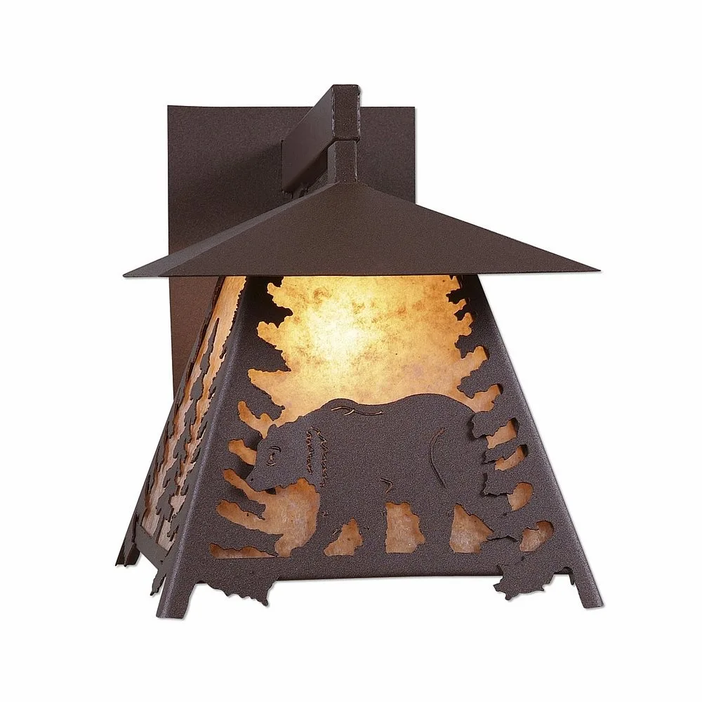 Smoky Mountain-Mountain Bear One Light Wall Sconce in Rustic Brown