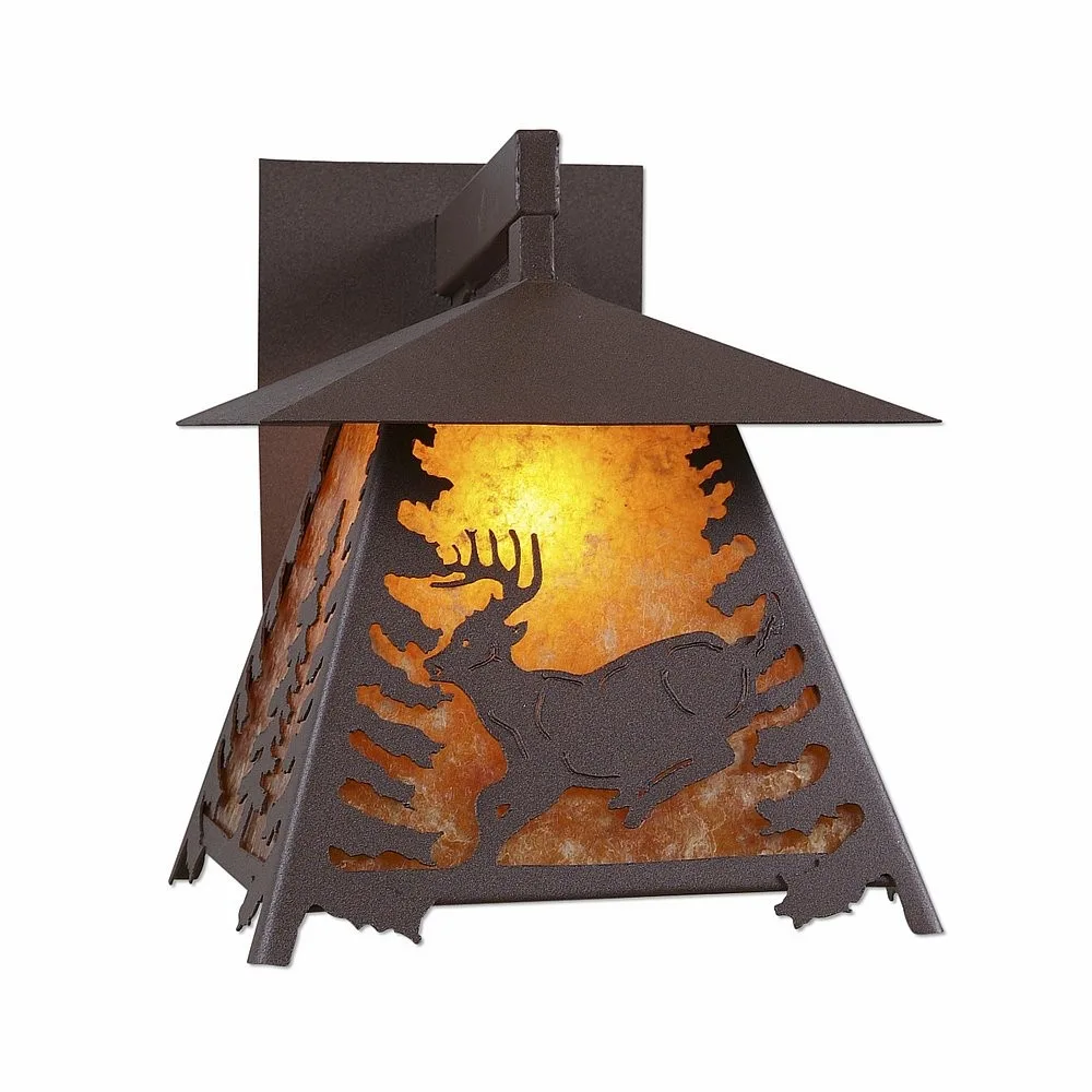 Smoky Mountain-Mountain Deer One Light Wall Sconce in Rustic Brown