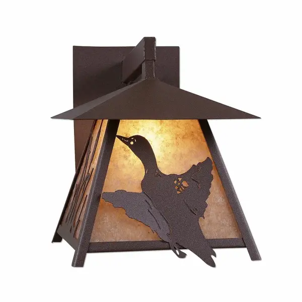 Smoky Mountain Loon One Light Wall Sconce in Rustic Brown