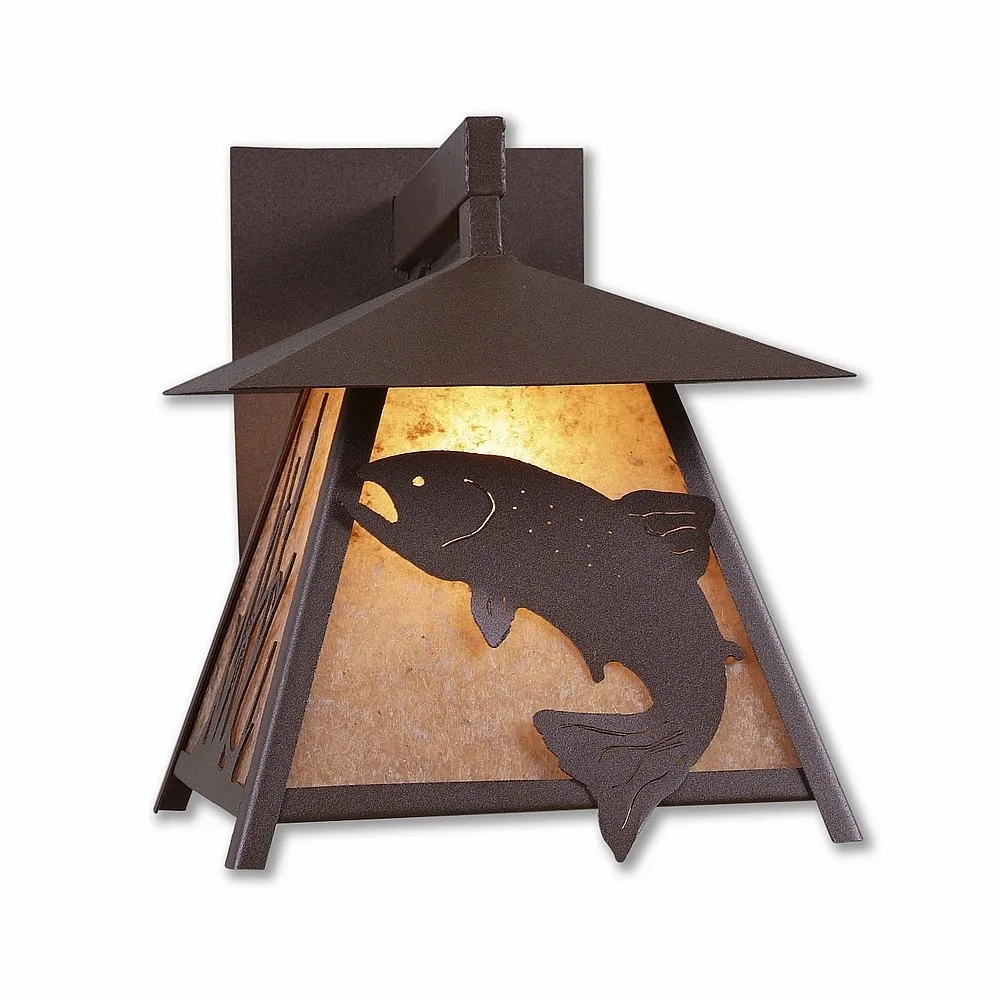 Smoky Mountain-Trout One Light Wall Sconce in Rustic Brown