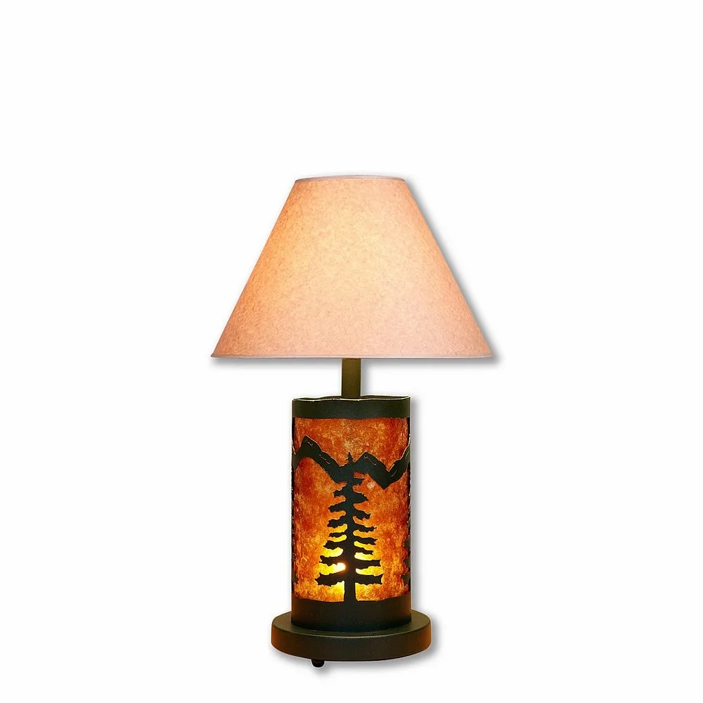 Cascade-Spruce Tree Forest Green Two Light Desk Lamp in Forest Green