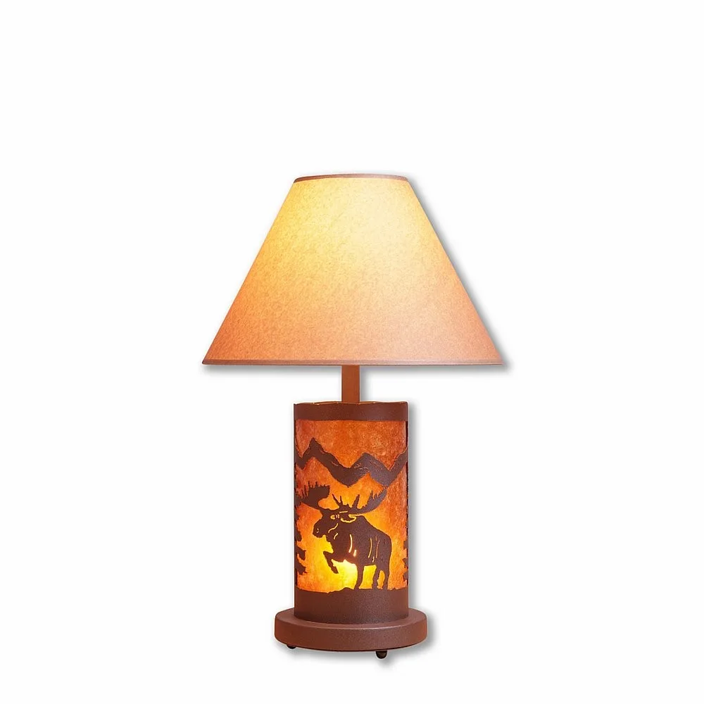Cascade-Alaska Moose Two Light Desk Lamp in Rustic Brown
