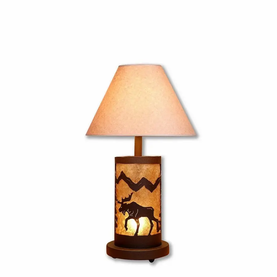 Cascade-Mountain Moose Two Light Desk Lamp