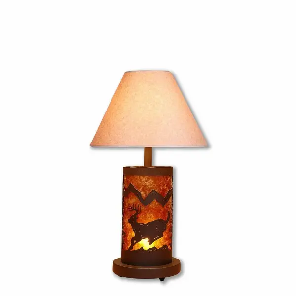 Cascade-Mountain Deer Two Light Desk Lamp
