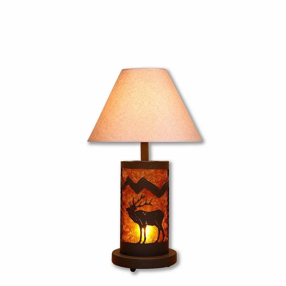 Cascade-Mountain Elk Rustic Brown Two Light Desk Lamp in Rustic Brown