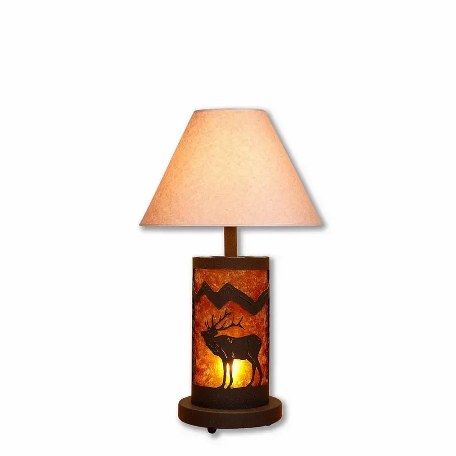 Cascade-Mountain Elk Two Light Desk Lamp