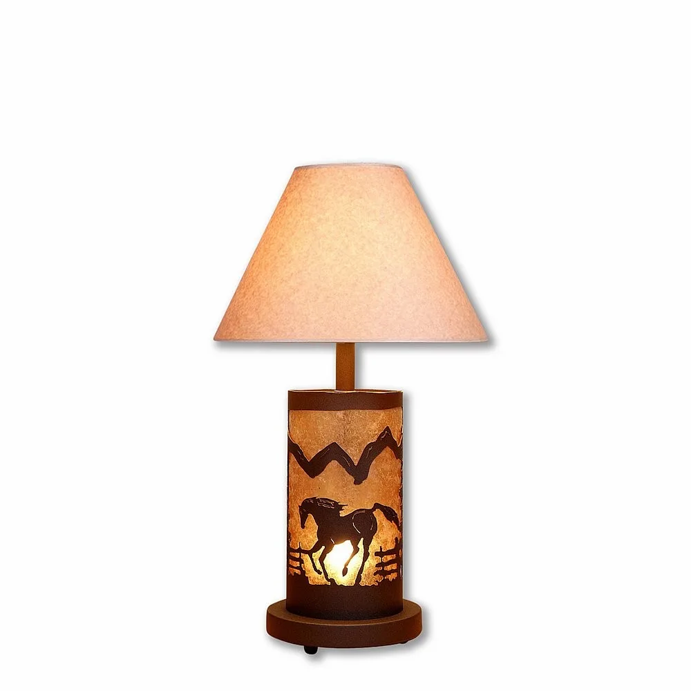 Cascade-Mountain Horse Two Light Desk Lamp in Rustic Brown