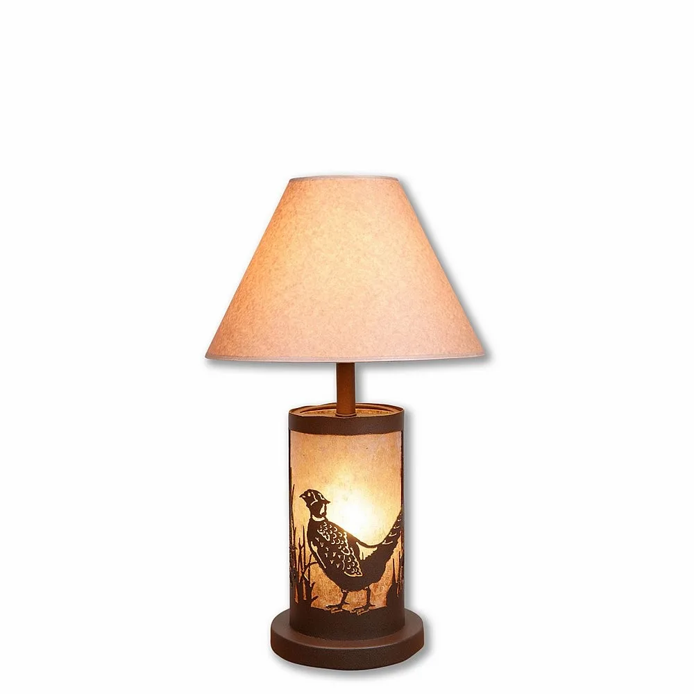 Cascade-Pheasant Two Light Desk Lamp in Rustic Brown