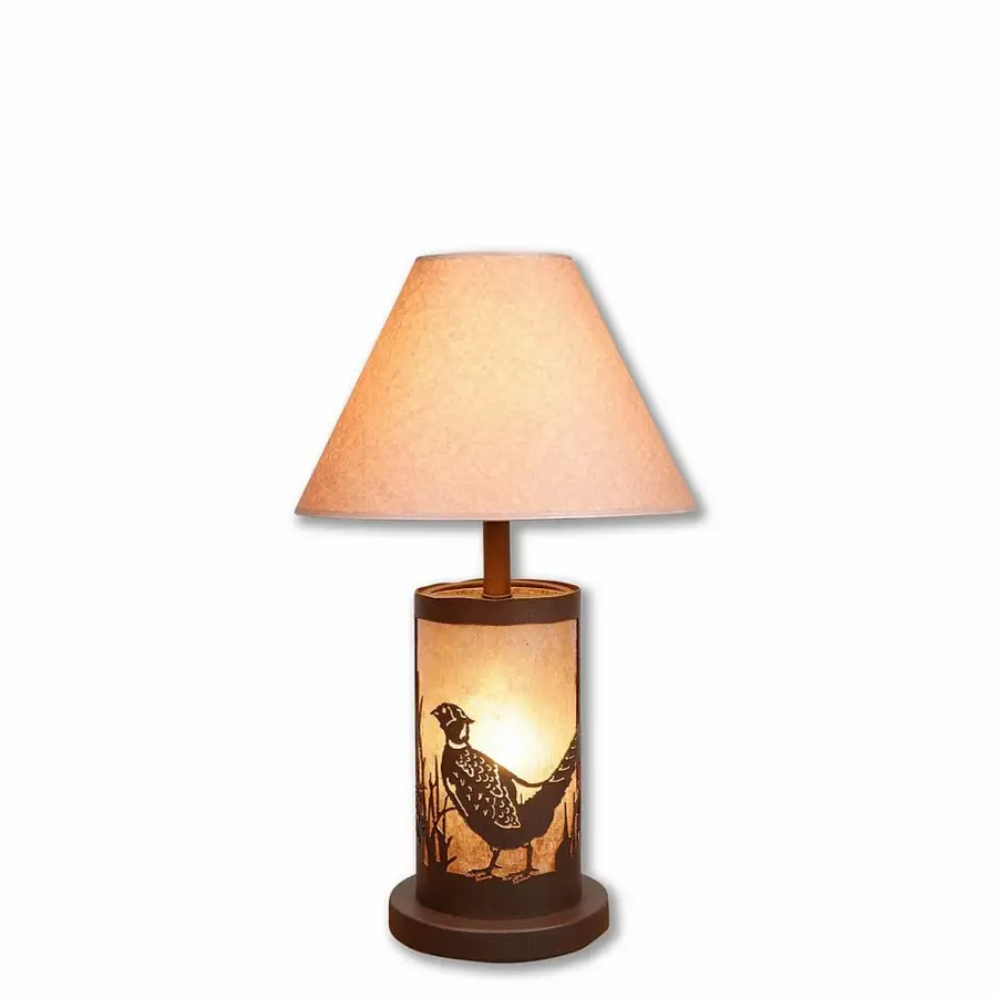 Cascade-Pheasant Two Light Desk Lamp in Rustic Brown