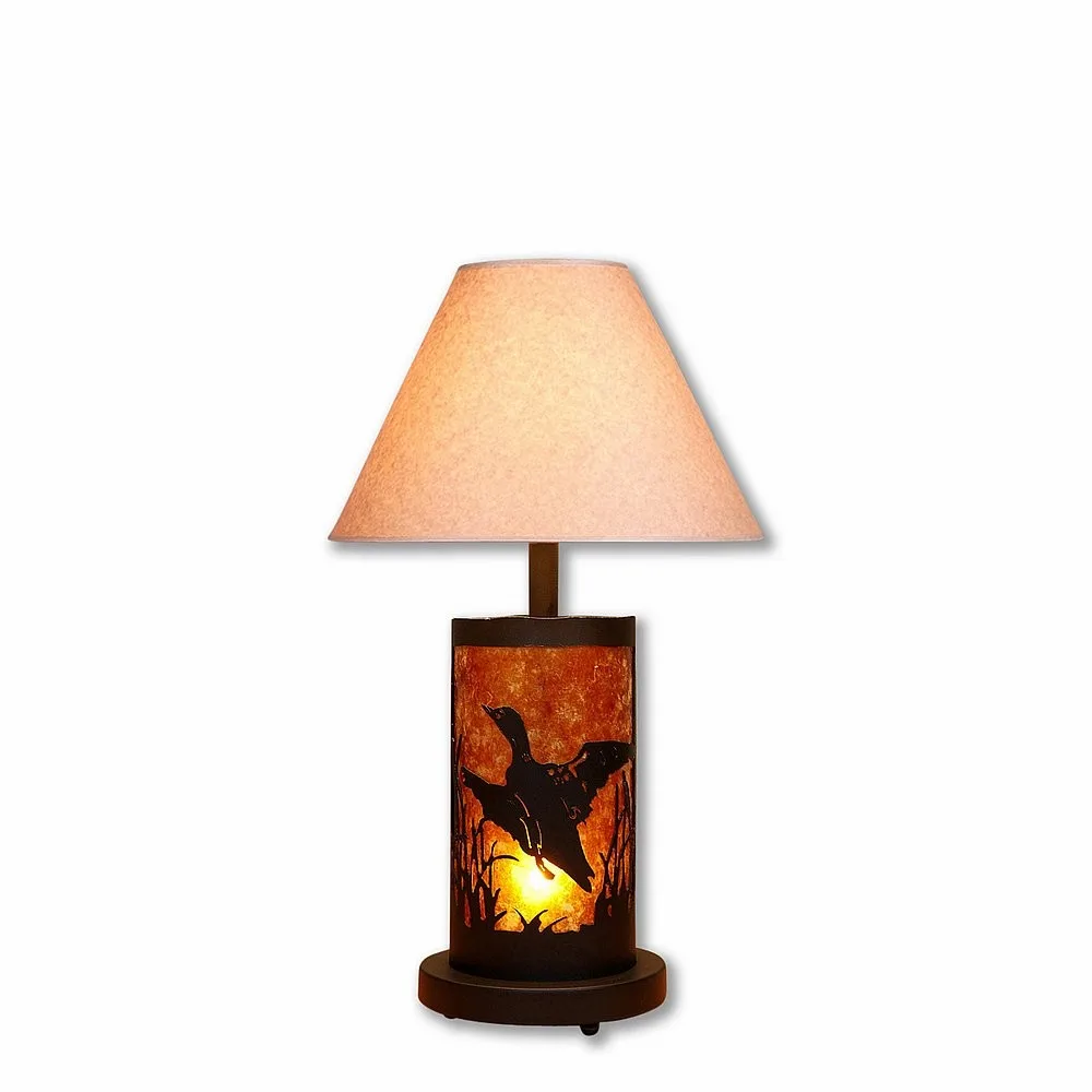Cascade-Loon Black Iron Two Light Desk Lamp in Black Iron