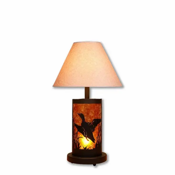 Cascade-Loon Black Iron Two Light Desk Lamp