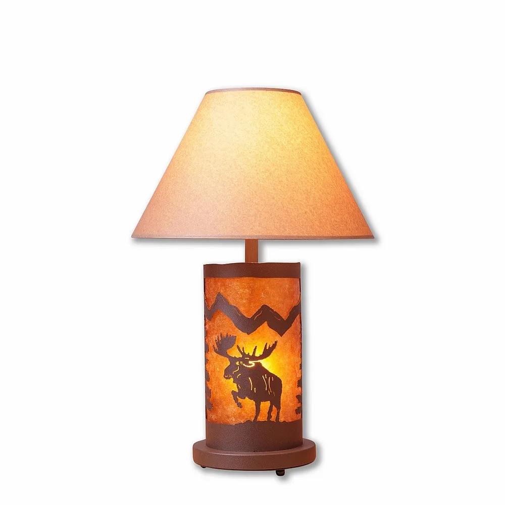Cascade-Alaska Moose Two Light Table Lamp in Rustic Brown