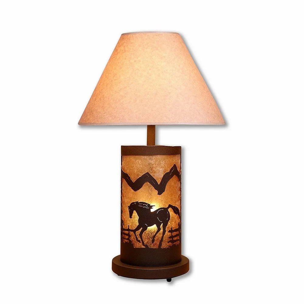 Cascade-Mountain Horse Two Light Table Lamp in Rustic Brown