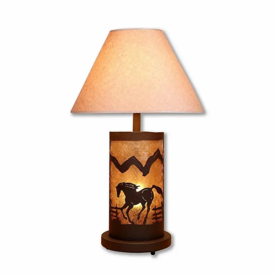 Cascade-Mountain Horse Two Light Table Lamp in Rustic Brown
