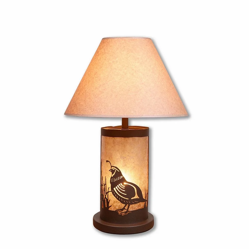 Cascade-Western Quail Two Light Table Lamp in Rustic Brown