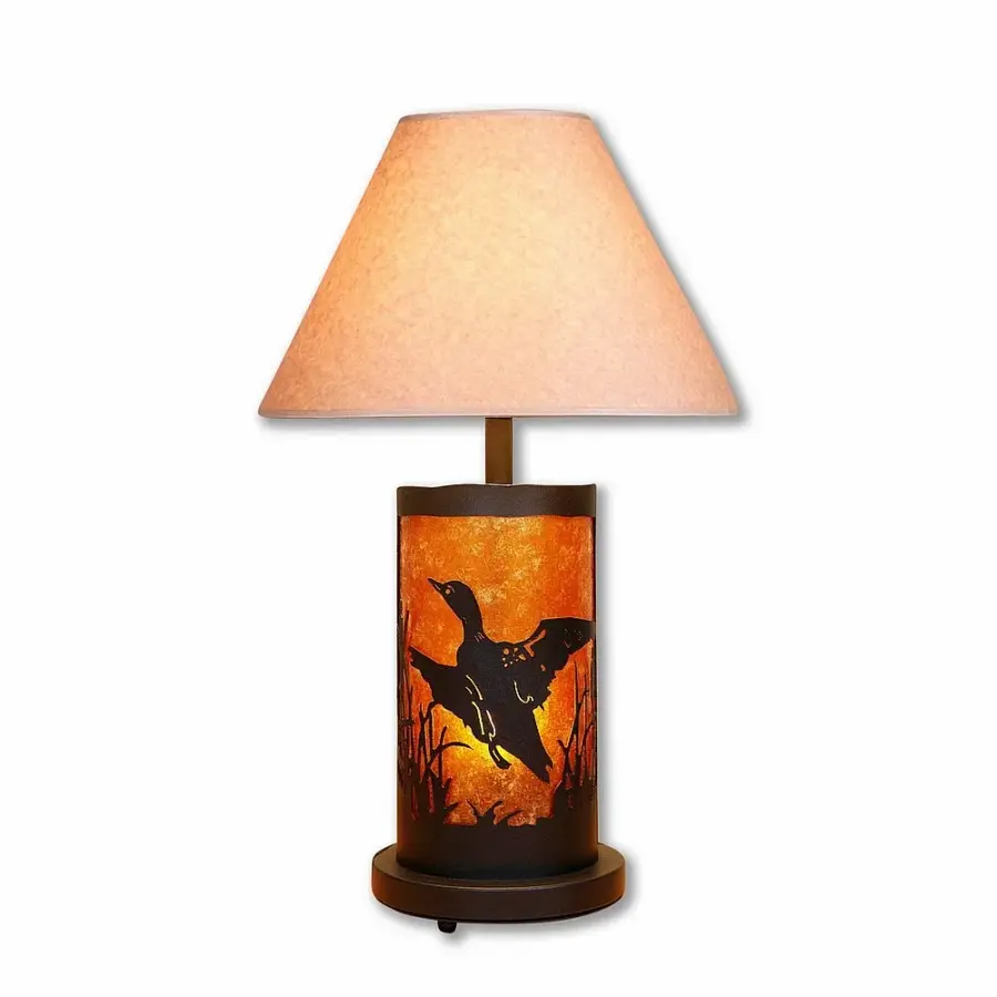 Cascade Loon Black Iron Two Light Table Lamp