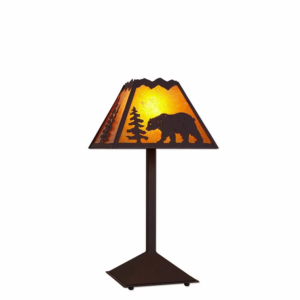 Rocky Mountain-Mountain Bear Dark Bronze Metallic One Light Desk Lamp in Dark Bronze Metallic