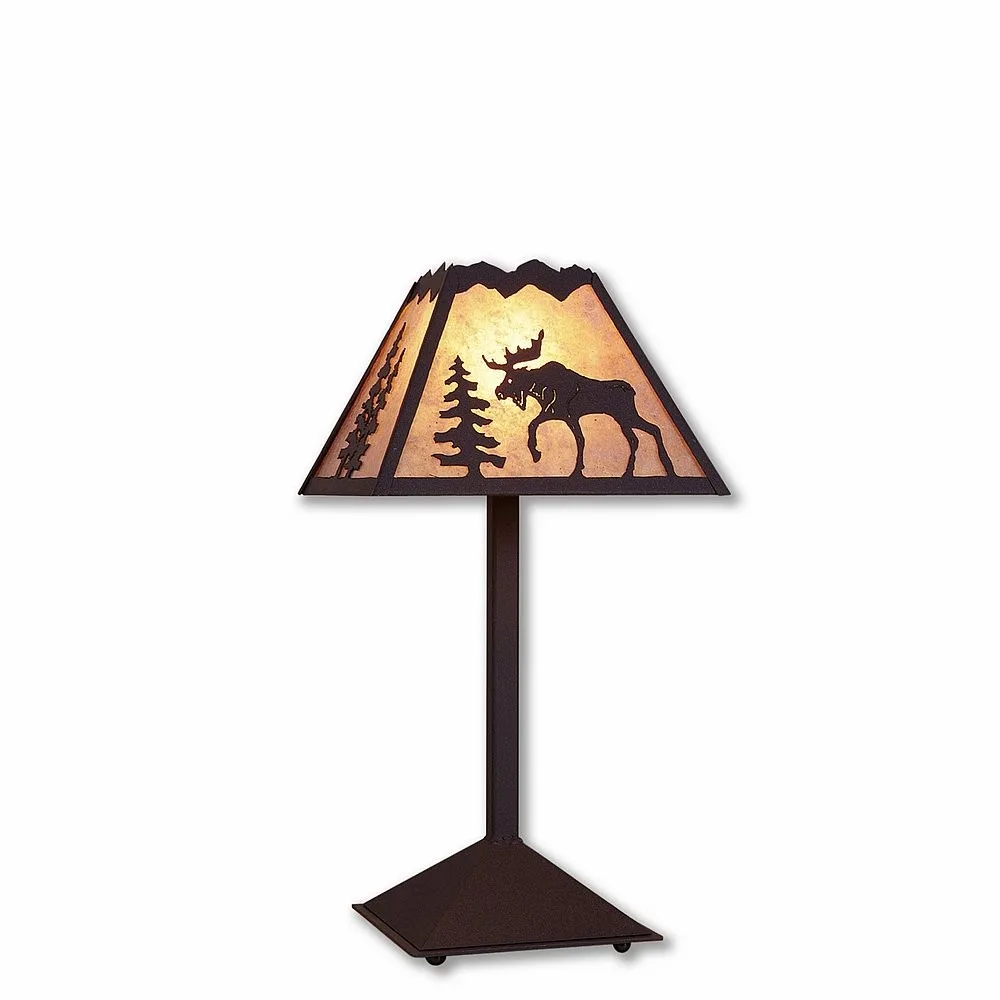 Rocky Mountain-Mountain Moose Dark Bronze Metallic One Light Desk Lamp in Dark Bronze Metallic