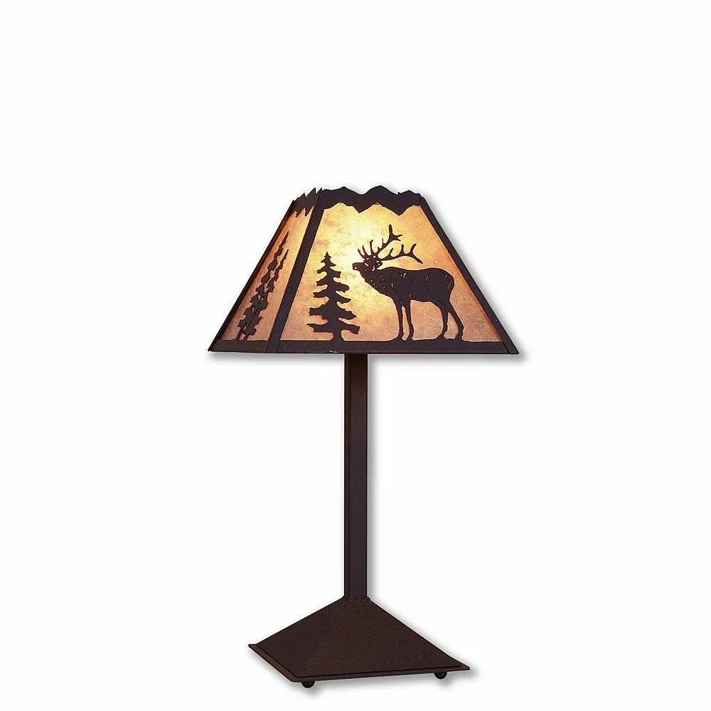 Rocky Mountain-Mountain Elk Dark Bronze Metallic One Light Desk Lamp in Dark Bronze Metallic
