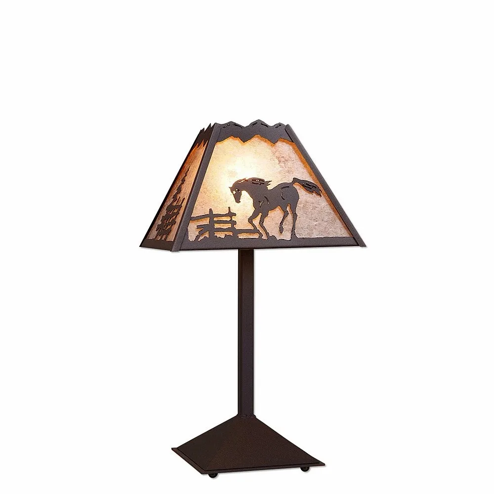 Rocky Mountain-Mountain Horse Rustic Brown One Light Desk Lamp in Rustic Brown