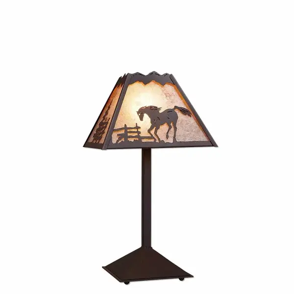 Rocky Mountain Horse Rustic Brown Desk Lamp